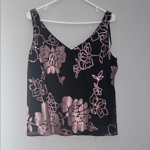 Alex Evenings Black and Pink Sleeveless Tank Top 117 - Picture 1 of 7